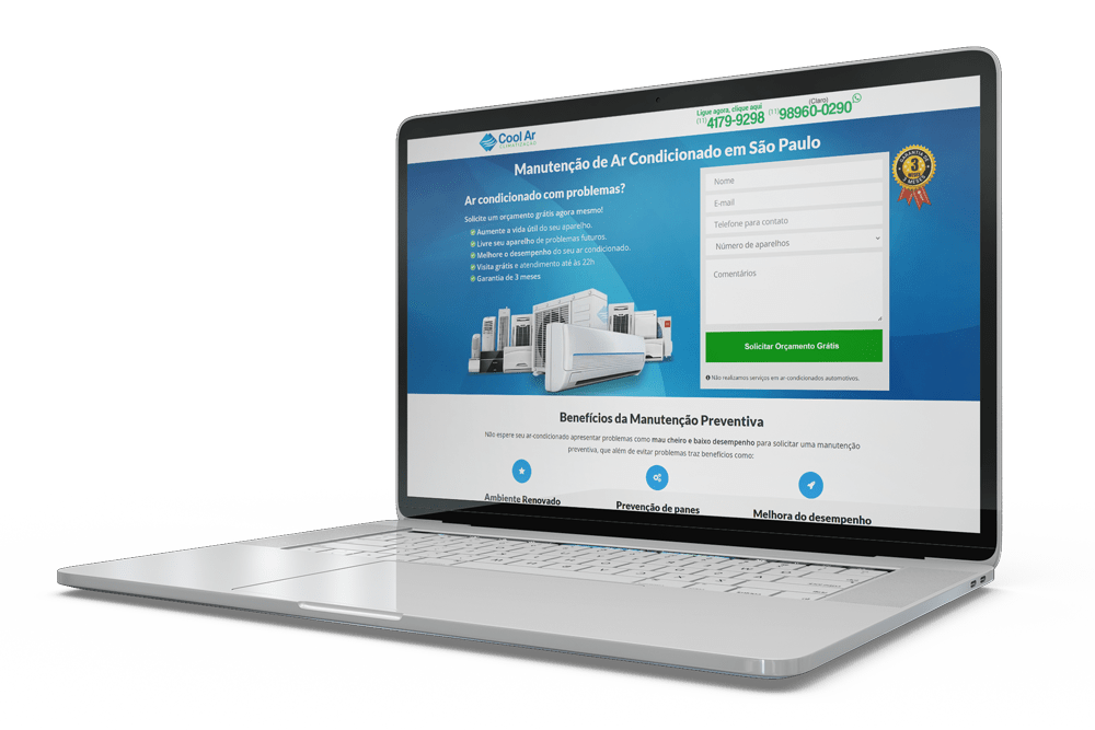 Landing Page Cool Ar Climatização